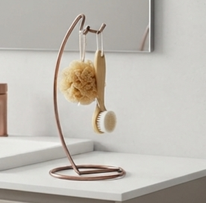 Porte-serviettes en fil métallique moderne, design géométrique, style minimaliste, panier de rangement suspendu, décoration d'intérieur multifonctionnelle - Product Image 5