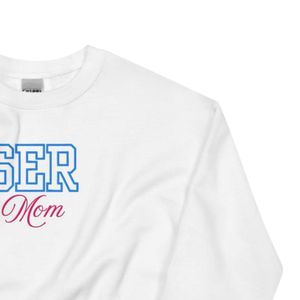 Sweat-shirt unisexe brodé « Mom » blanc à col rond, en polaire douce, style décontracté et confortable pour le quotidien - Product Image 6