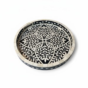 Handmade Vanity Tray, Bone Inlay Serving Tray | <b>Decorative</b> Artisan Serve ware | <b>Kitchen</b> Home <b>Decor</b> Tray | Indian Gift - Product Image 3