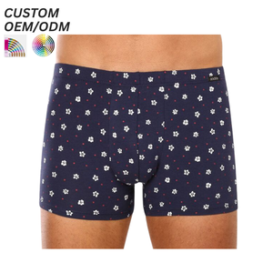 Calzoncillos bóxer de punto de algodón para hombre, de tiro medio, transpirables, elásticos, cómodos, con logotipo personalizado, soporte OEM ODM, marca privada - Product Image 5