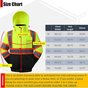 Chaqueta de Seguridad Reflectante de Alta Visibilidad ANSI Personalizada de Fábrica para Construcción, Trabajo en Exteriores de Invierno, Antiestática - Product Image 6