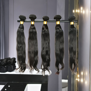 Extensions de cheveux humains indiens 100% vierges Remy, tissage double machine, noirs, lisses, naturels, en lots, pour fusion - Product Image 2