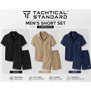 Tachtical Standard Men's Summer Casual Shirt And Shorts <b>Set</b> Breathable Lightweight Quick Dry Matching 2 Piece Outfit - Product Image 6