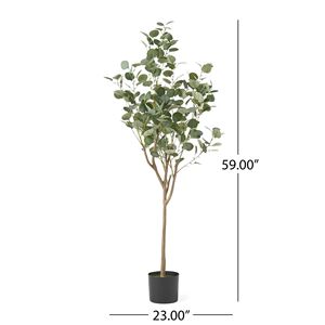 59-Inch <b>Artificial</b> Eucalyptus <b>Tree</b> Elegant Indoor Decorative Product - Product Image 4