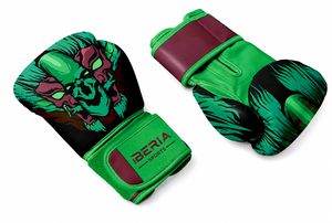 Gants de boxe IBERIA Premium Green, imprimé loup, gants d'entraînement en cuir PU, logo personnalisé, équipement sportif en gros OEM - Product Image 4