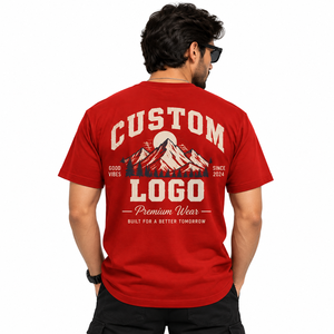 T-shirt blanc à manches courtes pour homme, imprimé circuit imprimé, col rond uni, style décontracté, coupe classique, 180g, sérigraphie écologique - Product Image 2