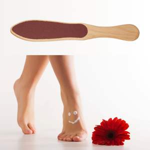 UBI UBI-2059 Lima de pies 2 en 1, lima exfoliante para pedicura, raspador para talones agrietados, eliminación de callos y piel muerta, herramienta de piedra pómez para uso en seco y húmedo, mango de madera - Product Image 2