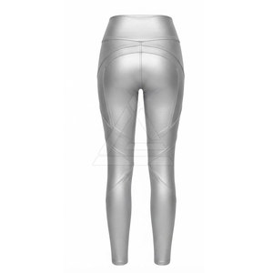 Leggings en cuir taille haute pour femmes, coupe slim, extensibles, pour un style décontracté, streetwear, clubbing et quotidien - Product Image 2