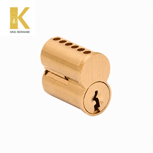 Cylindre à noyau interchangeable petit format, plusieurs options de rainures, laiton satiné, 6 rainures en H pour la sécurité des bâtiments commerciaux - Product Image 4