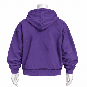 Sudadera con Capucha Morada con Estampado Floral de Ramo de Flores, Estilo Oversize Casual con Bolsillo Canguro, Ropa de Moda Urbana - Product Image 2