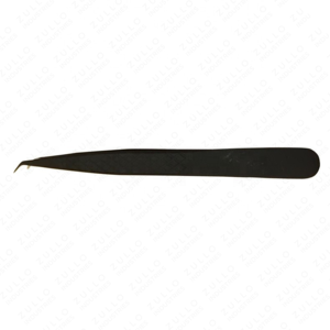 Matte Black Stainless Steel Eyelash Tweezers with Diamond Grip Custom Logo Precision <b>Tool</b> for Lash Extension Professionals - Product Image 3