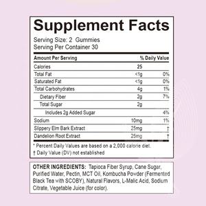 OEM/ODM โปรไบโอติก <span class=keywords><strong>Kombucha</strong></span> Gummy กับพรีไบโอติก, โปรไบโอติก, อาหารเสริมไฟเบอร์, เอล์มลื่น, รากดอกแดนดิไล, น้ำมัน MCT สำหรับลำไส้ - Product Image 6