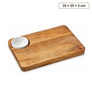 เขียงเสิร์ฟอะคริลิคลายไม้แม่น้ำทำมือ พร้อมหูจับ ขนาด 38x20x2 ซม. - Product Image 6
