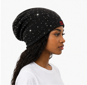 Top Selling New Design 2027 Rhinestone Knit Jacquard <b>Beanie</b> Warm Winter Hat Streetwear <b>Beanie</b> Rhinestone <b>Slouchy</b> <b>Beanie</b> Hat - Product Image 3