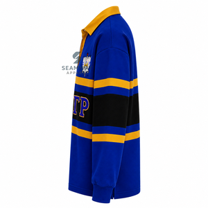 Camiseta de rugby extragrande para mujer Sigma Gamma Rho, de manga larga, con cuello polo, bordado con letras griegas, estilo universitario. - Product Image 3