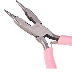 Pince coupante à bec de canard en acier inoxydable de 4,5 pouces, mini-pince de précision 4 en 1, outils de pliage et de coupe latérale pour la fabrication de bijoux DIY, rose - Product Image 1