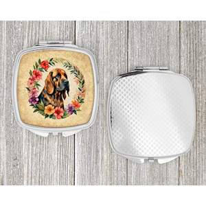 Bloodhound Flowers Compacto Plegable de mano Espejo de maquillaje de viaje Regalo de bolsillo para mujeres y niñas - Product Image 4