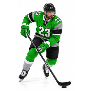 Conjunto de Jersey de Hockey sobre Hielo Verde, Manga Larga, Impresión Sublimada, Transpirable, Uniforme para Hombre, Talla Adulto, Corte Regular - Product Image 5