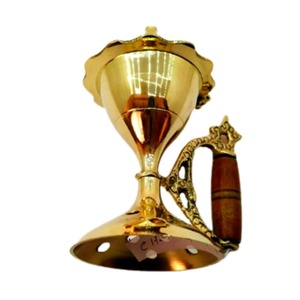 Brûleur d'encens en laiton fini, design personnalisé, doré, pour la maison, l'hôtel, le bureau, l'église, accessoires de parfum d'ambiance, objet décoratif - Product Image 5