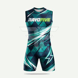 Uniforme de Atletismo para Adultos de Último Diseño, Transpirable, Antibacteriano, Ligero, 100% Poliéster, Personalizable, de Alta Calidad para Correr - Product Image 1