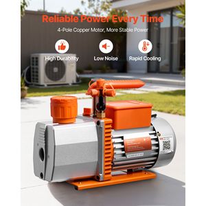 Pompa per vuoto HVAC a palette rotative a due stadi da 7 CFM 3/4 HP per auto, compatibile con R134a R22 R410a, motore a 4 poli - Product Image 3