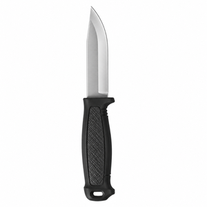 Couteaux de plein air à lame fixe noire avec lame en acier argenté, poignée antidérapante texturée diamant, étui de protection et clip ceinture pour l'extérieur - Product Image 4