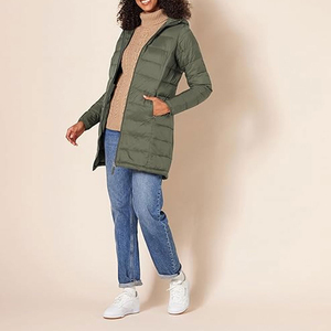 <b>Womens</b> Lightweight Water Resistant <b>Packable</b> Hooded Puffer Coat Warm Winter <b>Jacket</b> Ultra Light Quilted Travel Friendly - Product Image 2