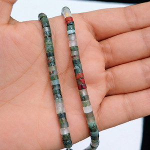 Perles en pierre de sang naturelle 4x2mm en vrac pour la fabrication de bijoux DIY - Product Image 2