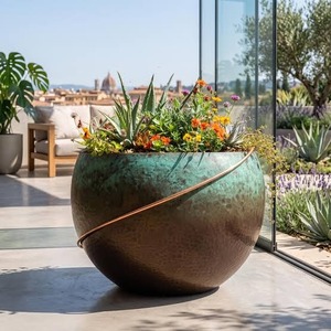Modern Geometric Iron Powder Coated Durable Planter <b>Pots</b> for <b>Succulents</b> Cactus Indoor Plant Decoration - Product Image 1