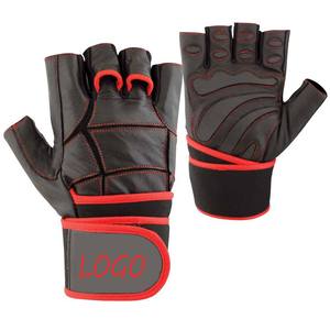 Unisex <b>Half</b> Finger Leather Gym Gloves Adjustable Non <b>Slip</b> Weightlifting Fitness Training Gloves - Product Image 1
