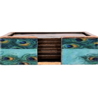 Sous-verres de luxe en résine imprimés à la main, best-sellers de Blatant Exports, tapis de tasse créatifs carrés 10x10cm, personnalisables, naturels, fabriqués en Inde