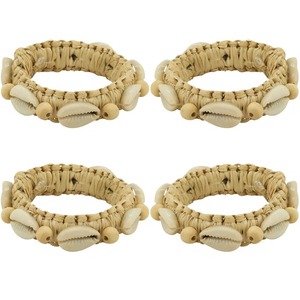 Anillo para Servilletas de Ratán con Detalles de Cuentas Marinas, Tejido a Mano, Decoración de Mesa con Temática de Playa para Comedor, Cafetería, Restaurante y Fiestas Costeras - Product Image 2