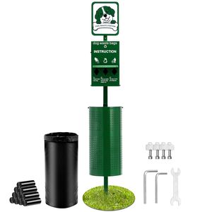 Stazione Commerciale per la Raccolta delle Feci Canine con Contenitore da 11,5 Galloni, 50 Sacchi per Rifiuti, 600 Sacchetti per la Raccolta dei Rifiuti, Dispenser con Controllo Odori, Robusto - Product Image 1