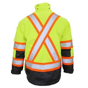 เสื้อฮู้ดสะท้อนแสงสำหรับผู้ชาย ราคาขายส่ง OEM ODM ชุดทำงานเพื่อความปลอดภัย เสื้อแจ็คเก็ตนิรภัยแบบมองเห็นได้ชัดเจน - Product Image 2