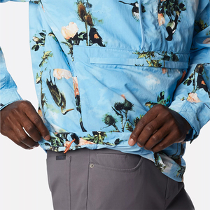 Custom Hooded Front Logo 100% Polyester <b>Canvas</b> Coach <b>Jackets</b> <b>Men's</b> Winter Season High Quality OEM Service Floral Pattern Pockets - Product Image 3