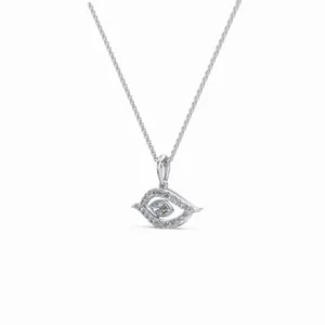 Collier pendentif en diamant de laboratoire taille ronde et marquise en or 18 carats, 21 pièces, pour femme, idéal pour fiançailles, mariage et soirées - Product Image 4