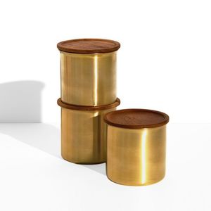 Exclusivo Portavelas de Latón con Tapa de Madera, Lujosa Vela Votiva de Vainilla Hecha a Mano para Venta al por Mayor, Decoración Navideña para el Hogar, Acabado Cepillado - Product Image 1