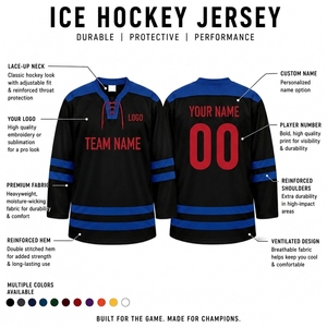 Uniforme de Hockey sobre Hielo Premium, Jersey con Logotipo Personalizado, Marca Privada, Fábrica Deportiva, 100% Poliéster, Absorbente de Humedad, Cuello Redondo, Manga Larga - Product Image 4