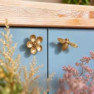 Handcrafted Solid Brass Half Moon Cabinet <b>Pull</b> Handle Golden Finish Textured Sunburst Design Wardrobe Door <b>Drawer</b> Hardware Decor - Product Image 2