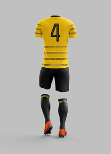 Conjunto de Uniforme de Fútbol Femenino con Patrón en Zigzag, Ribete en Contraste, Tela Elástica, Kit de Equipo de Fútbol, Fábrica OEM con Impresión de Nombre y Número - Product Image 3