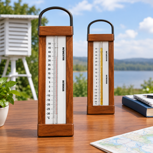 Thermomètre hydrologique en bois pour la lecture des températures maximales et minimales |   Instrument d'observation météorologique pour l'étude du climat sur le terrain - Product Image 3