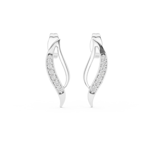 Luxury Silver 18k Gold Plated Curved Diamond <b>Stud</b> <b>Earrings</b> Classic Minimalist Womens <b>Fine</b> Jewelry - Product Image 1