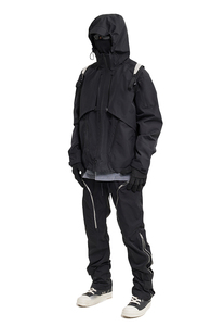 <b>mens</b> techwear <b>jacket</b> with adjustable cuffs and hood for improved fit and comfort <b>men</b> techwear <b>jacket</b> with durable stitching - Product Image 3