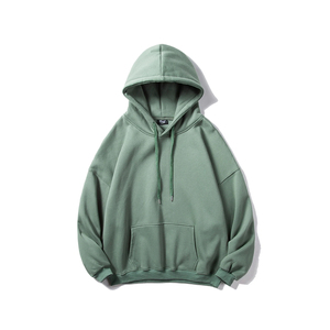 Sudadera con Capucha Extra Grande Unisex de Arqen Industries, con Cierre, Color Verde Sólido, Algodón French Terry, Informal, Transpirable, para Invierno - Product Image 3