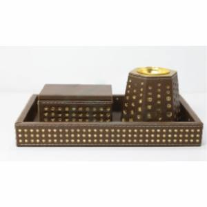 Ensemble brûleur d'oud premium, boîte à bakhoor arabe Mubkhar 3-en-1, support d'encens artisanal en bois et cuir, ensemble cadeau Mubkhar en gros - Product Image 6