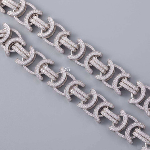 Cadena Cubana Unisex de Moissanita Cultivada en Laboratorio Totalmente Engastada, Collar Hip Hop de Oro Sólido de 18K - Product Image 2