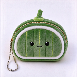 Monedero de Peluche Personalizado con Forma de Calabaza Verde, con Cierre y Cadena, Accesorio Unisex para Niños de 3 Años en Adelante - Product Image 5