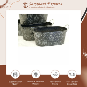 Maceta Ovalada Galvanizada de Primera Calidad, Altamente Duradera, Estilo Moderno, para Jardín y Producción de Viveros de Flores - Product Image 5