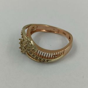 Elegante Anillo de Diamantes Reales en Oro Sólido de 14K de Dos Tonos, Montura Fina, Joyería de Lujo para Mujer, Proveedor Mayorista OEM - Product Image 6