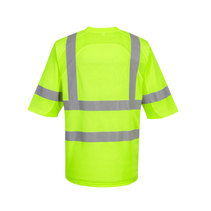 Camiseta de alta visibilidad con cinta reflectante, camiseta de trabajo, camisetas de seguridad para trabajadores de la construcción. - Product Image 4